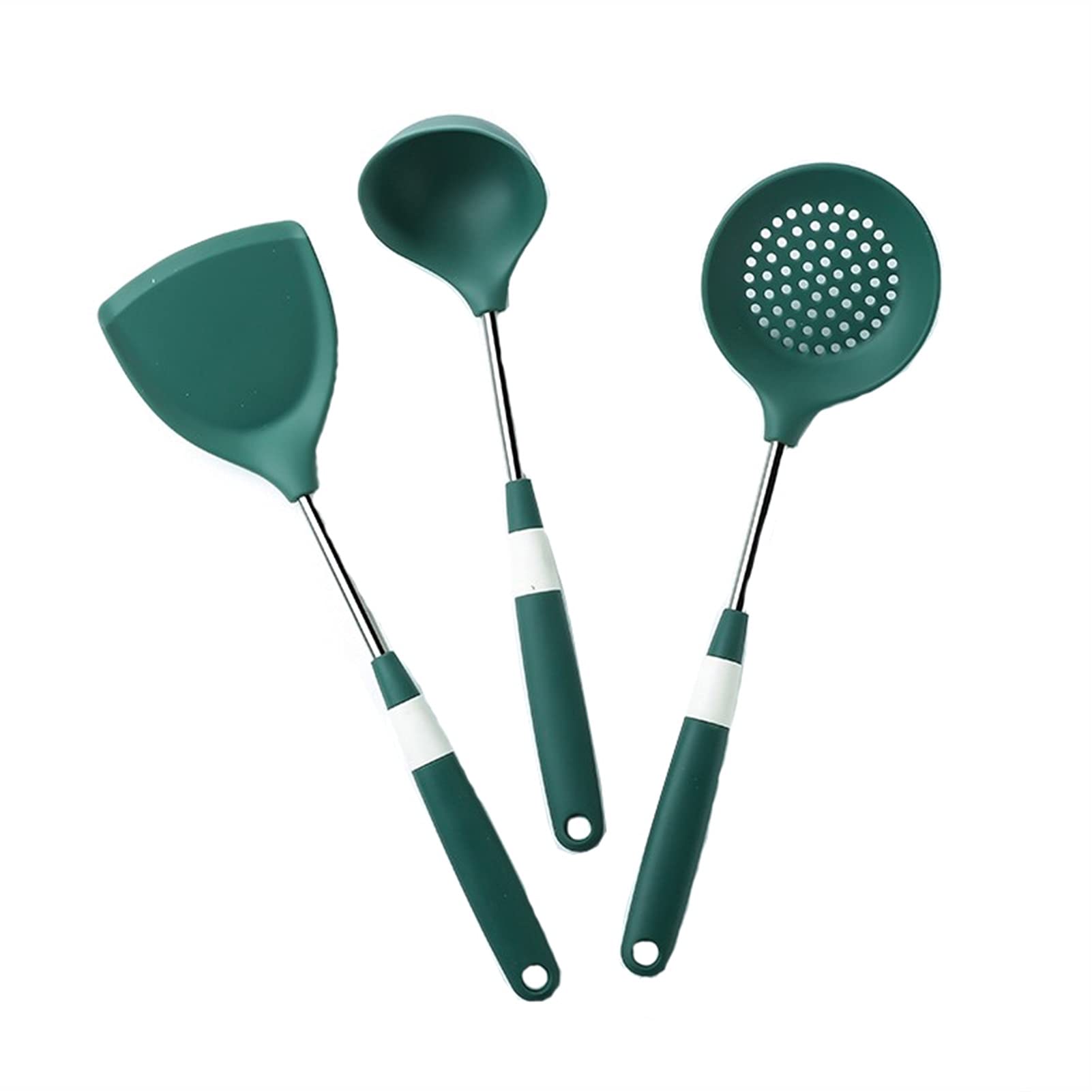 Spatula Juego de espátulas de cocina diarias de silicona resistente al calor y acero inoxidable - Espátulas de silicona flexibles for utensilios de cocina antiadherentes - Juego de 3 espátul