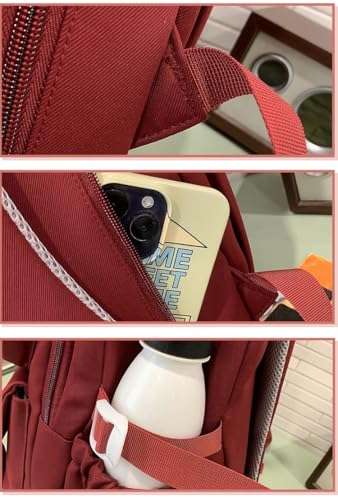 Cute Backpack with Free Bear/Duck Pendant Kawaii Ulzzang Japanese Korean Large Bag Casual Backpack (02 black)4