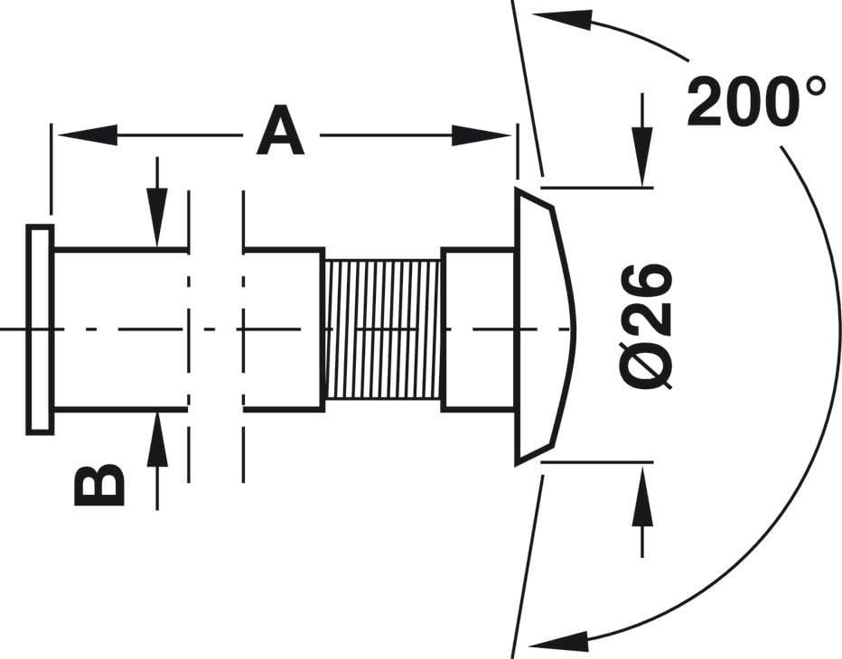 Image secondaire de Judas de Porte d'Entrée en Laiton Chromé - Ø 14 mm, Épaisseur 55 mm