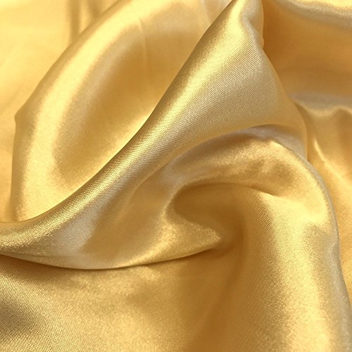 Tissu satiné de mariage large 152 cm doré pour loisirs créatifs