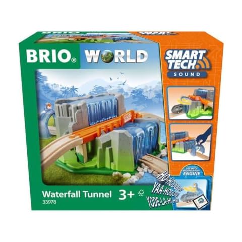 BRIO Smart Tech Sound Waterfall Tunnel - Interactive Train Set Accessory | Enhances Motor Skills | Child-Safe | FSC-Certified Wood Material Cover