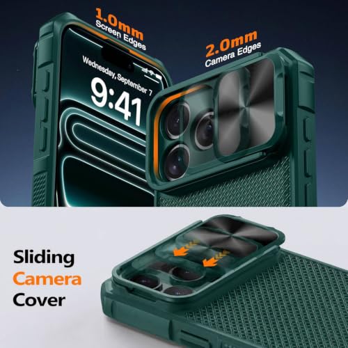Image of for 18 Pro Max Case with Slide Camera Cover, Fit for Magsafe Green