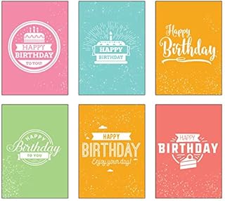 48 Environmentally Friendly Colourful Vintage Style Birthday Cards