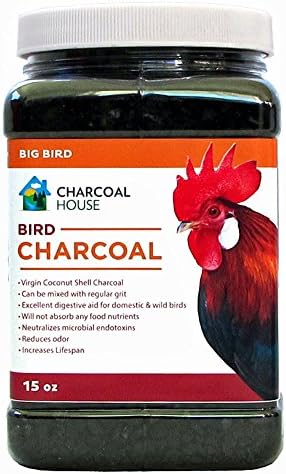 1qt Large Bird 100% Virgin Coconut Shell – Granular Charcoal – Not from China- for Health, Healthy, Detox, Egg Laying, for Poultry Chickens, Pigeons, Parrots, Turkeys, and Other Domestic Foul