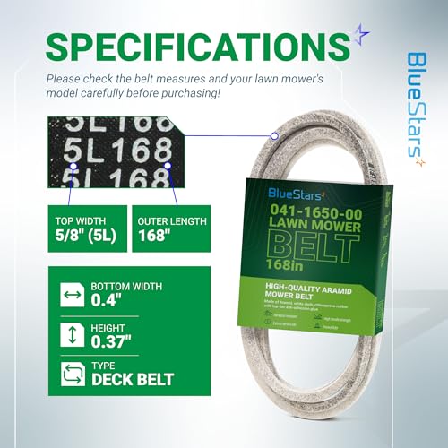 Image of BlueStars 041-1650-00 Deck Belt | Aramid Cord | 168in