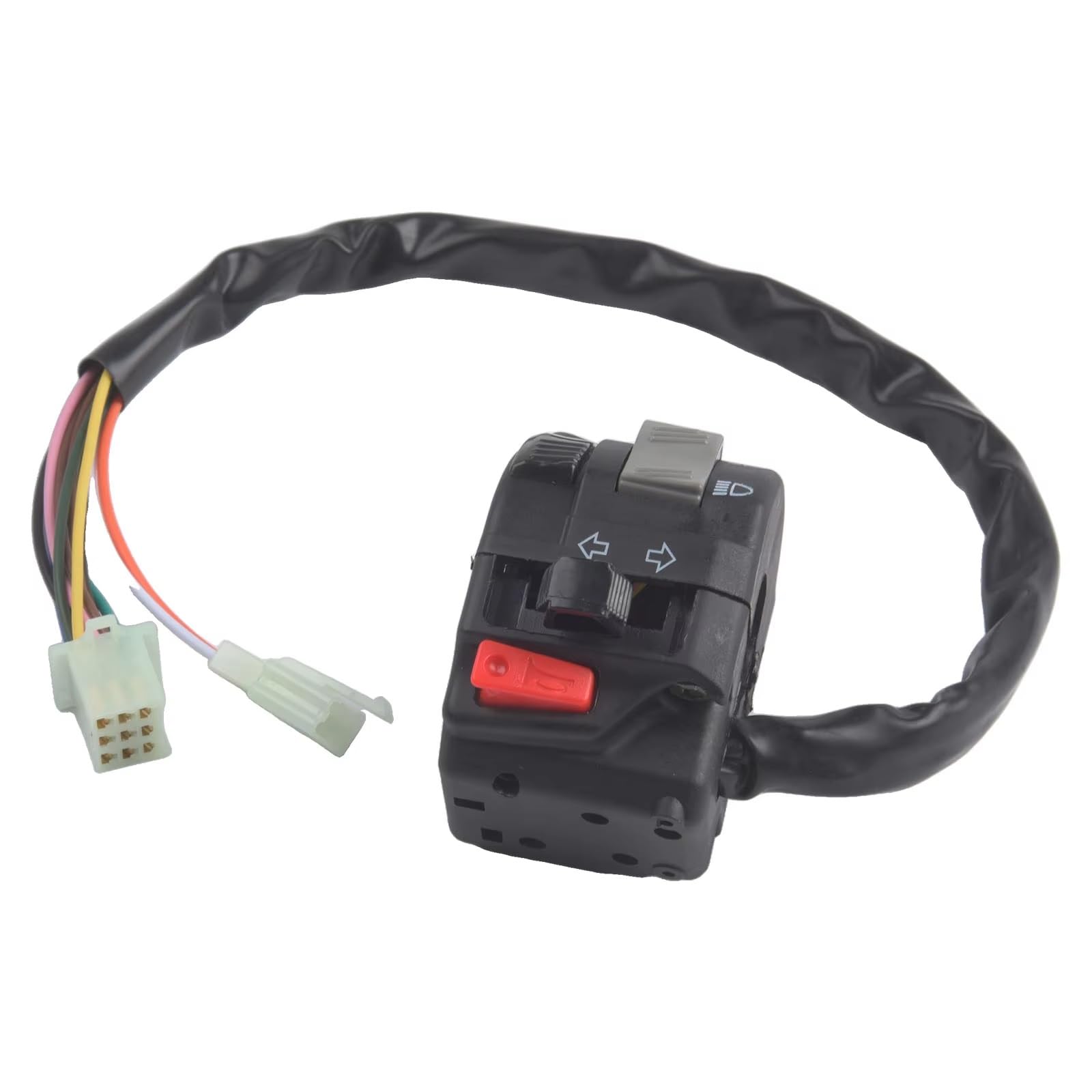 Interrupteur moto combiné étanche pour guidon avec commande d'éclairage 12V - 7
