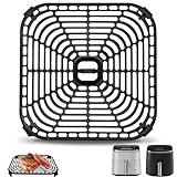 Air Fryer Grill Pan for COSORI Air Fryer TurboBlaze 6 QT, Non-Stick 8.9’’*8.9’’Square Air Fryer Rack Replacement Parts Accessories Grill Plate Crisper Plate Tray with Rubber Bumpers, Dishwasher Safe