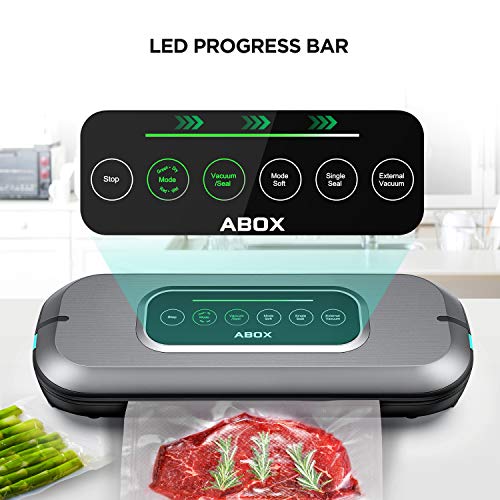 Vacuum Sealer Machine, ABOX V66 Fulll Automatic Vacuum Air Sealing System for Food Saver, with Built-in Cutter and 10 Bags