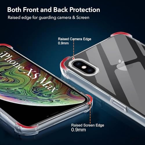 Image of Jkobi Shockproof Crystal-Clear Back Cover for Apple iPhone Xs Max (Anti Yellow Case | Drop & Camera Protection | Hard Polycarbonate)