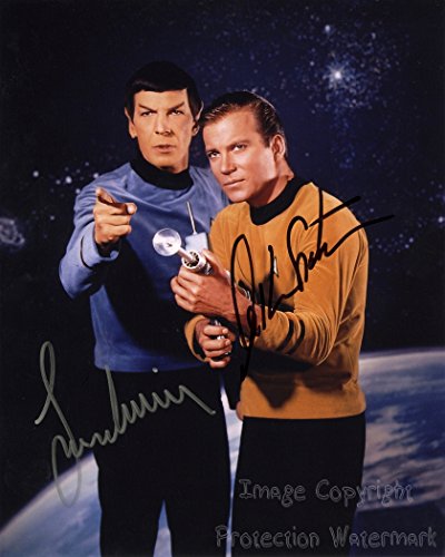 Star T rek Cast Nimoy and Shatner Signed Autographed 8x10 Inch Photo Print compatible with Star Trek