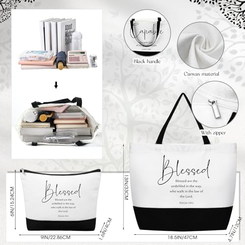 Abbylike 20 Pcs Christian Gift Bags Bible Verse Tote Bag Religious Cosmetic Makeup Bag Gift for Teachers(Bible Words English)2