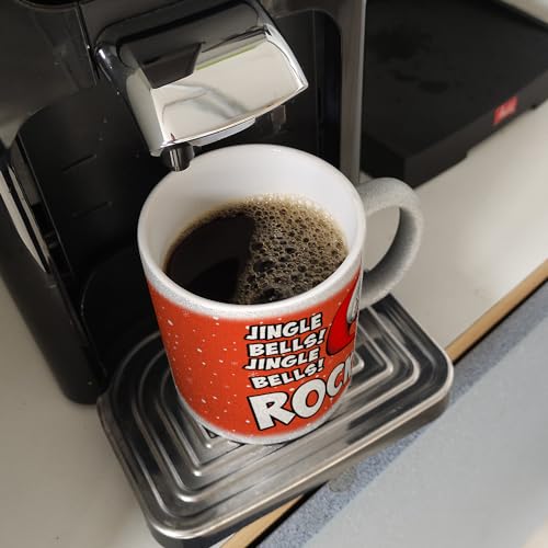 speecheese Jingle Bells Rock Weihnachten Glitzer-Kaffeebecher mit Totenkopf