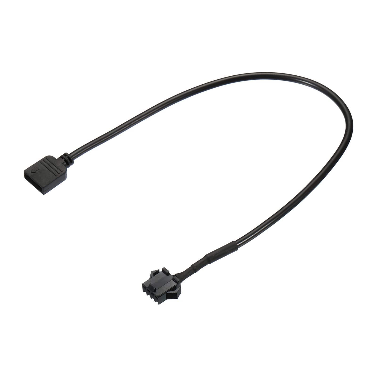 4 pines 12V 11.8 in largo interfaz de placa base de computadora a SM4P cable de extensión hembra, adaptador de corriente de metal plástico para ventiladores RGB tiras LED, negro 3