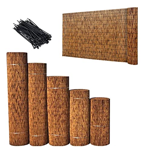 Rouleau de clôture en bambou naturel de 50 x 800 cm pour extérieur, jardin, terrasse, villa, pare-soleil et brise-vue 50 x 800 cm