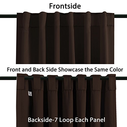 H.versailtex Blackout Curtains Thermal Insulated Window Treatment Panels Room Darkening Blackout Drapes For Living Room Back Tab/Rod Pocket Bedroom Draperies, 52 X 84 Inch, Chocolate Brown, 2 Panels #TOP4