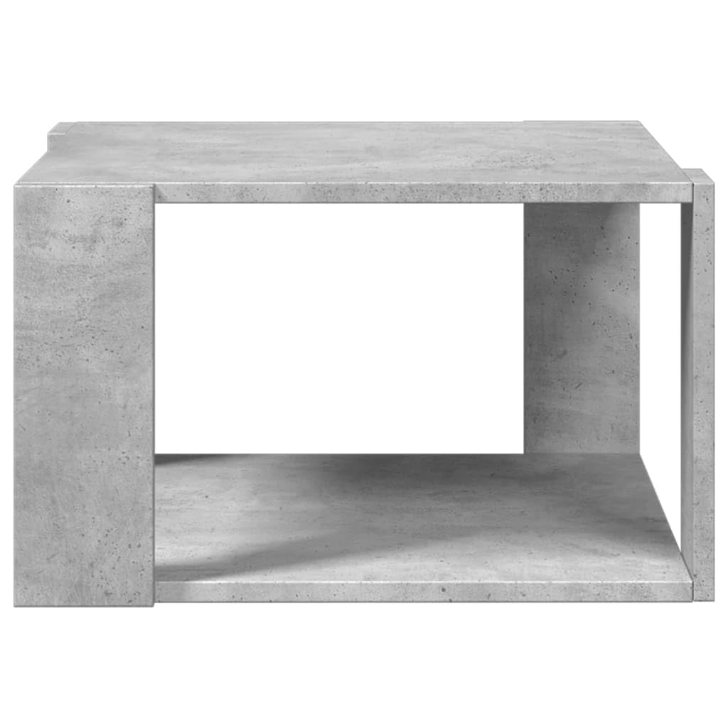Hothingwell Couchtisch, Betongrau, 51,5 x 51,5 x 30 cm, Holz | Einzigartiges Design, praktischer Stauraum, robuste Oberseite, einfache Pflege mit feuchtem Tuch