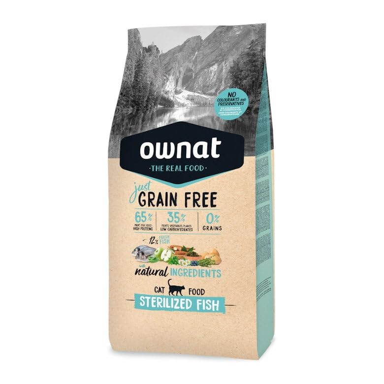OWNAT Just Grain Free sterilized pienso para Gatos esterilizados Pescado 8 Kg