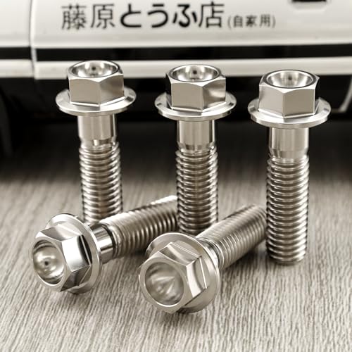 Image of Rison Titanium Flanged Hex Head Bolt M8x1.25x30mm 6AL4V Aerospace Grade Ti Bolt Original Color Pack of 5