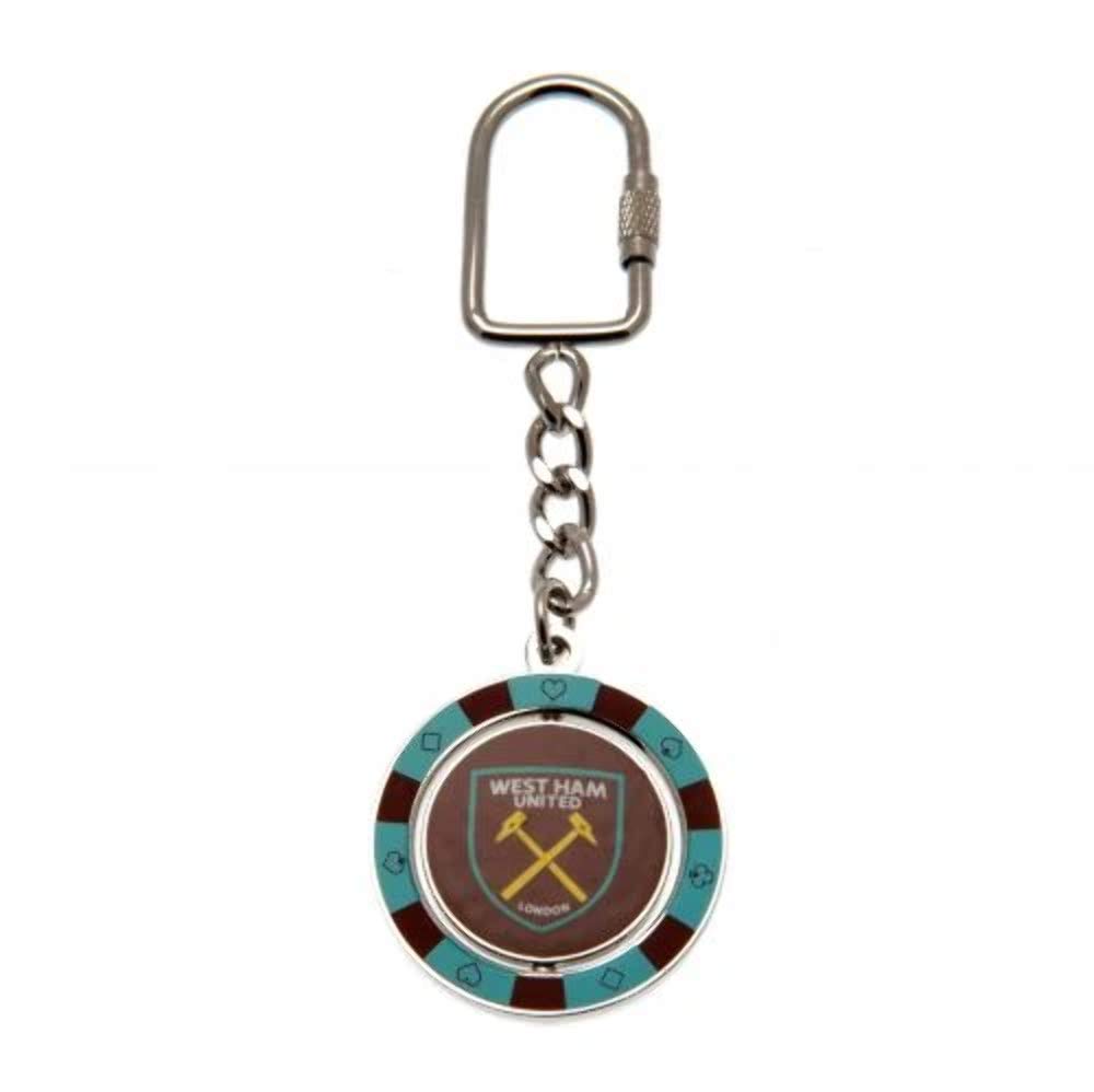 West Ham United Claret F.c. Spinner Keyring Pc Official Merchandise