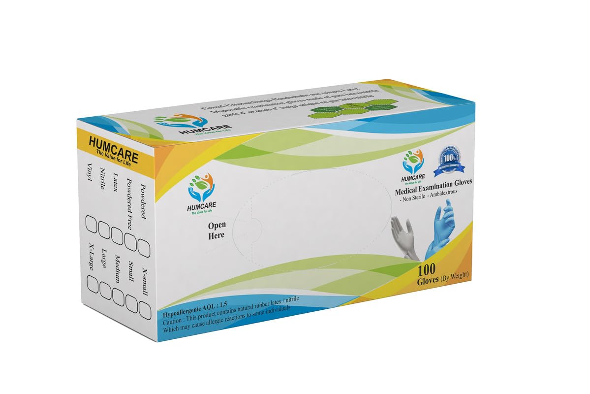 Humcare Latex Medical Examination Disposable Powdered Hand Gloves 100 Pieces Large, Pack of 1 (B075WV5BND) Amazon Price History, Amazon Price Tracker