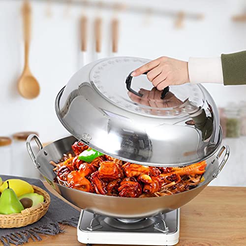 Wok de acero inoxidable grado alimenticio 34-60cm miniatura 2