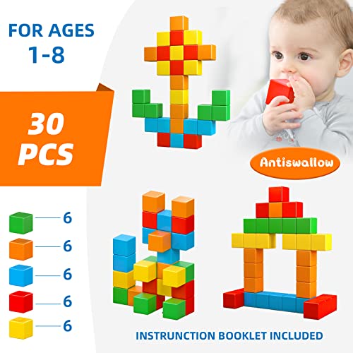 Magnetic Blocks, 1.41 Inch Large Magnetic Building Blocks Toys For Toddlers 3 4 5 6 7 8+ Years Old Boys Girls Magnetic Cubes For Kids 1-3 Montessori Toys Stem Preschool Educational Building Cube #TOP4