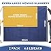Peryiter 2 Pack 96'' x 80'' Extra Large Moving Blankets 4.4 lb Heavy Duty Moving Pads and Packing Blankets Thick Quilted Shipping Furniture Pads for Furniture Artwork Floor, Royal Blue