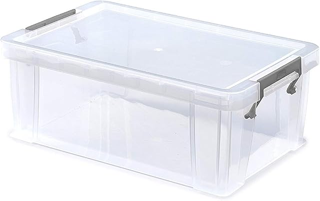 3X Allstore Container with Silver Clamp, Plastic, Natural, 10 Litre