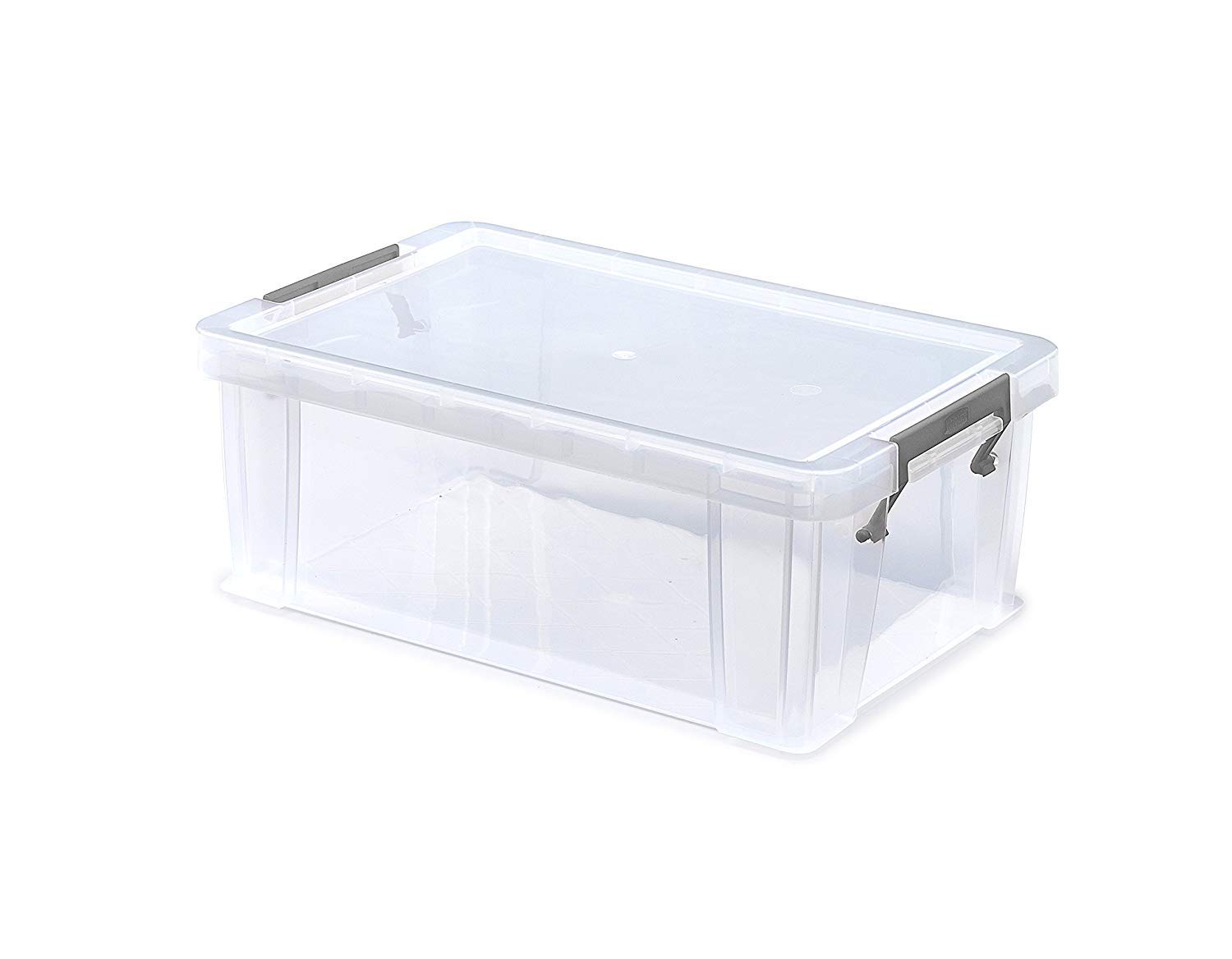 2X Allstore Container with Silver Clamp, Plastic, Natural, 10 Litre