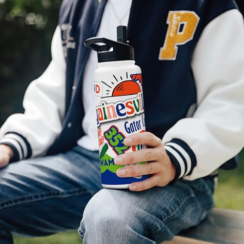 Image of Logo Brands NCAA Native 34 oz Quencher Water Bottle - | Local Icons Design | Double-Wall Insulated| Leak-Proof Lid & Built-In Straw