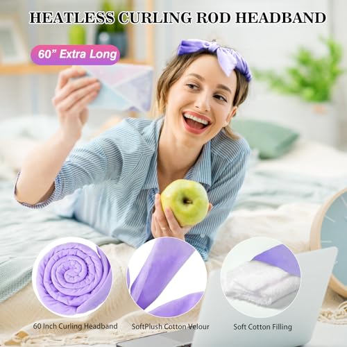 Neu Lockenwickler Locken Ohne Hitze,Heatless Curls Band Samt über Nacht mit Haarnadel Rutschfest DIY Hair Curler no Hea Set Haarband Wave… – Ansicht 5