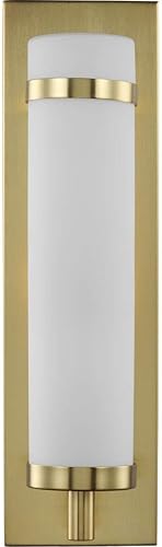 Miniatura 6 de Progress Lighting Hartwick Collection - Aplique de pared de una sola luz de latón satinado, 18.00x5.00x5.00