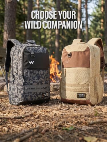 Image of Wildcraft Safara Pro Laptop Backpack-(31L), Polyester, 1-3 Day Travel- Black(Camo Black)