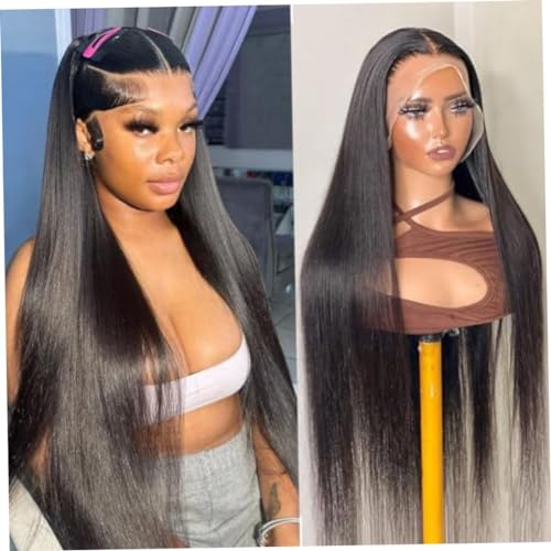 Perruque lacet frontal HD droite 180% densité cheveux humains pré-cut