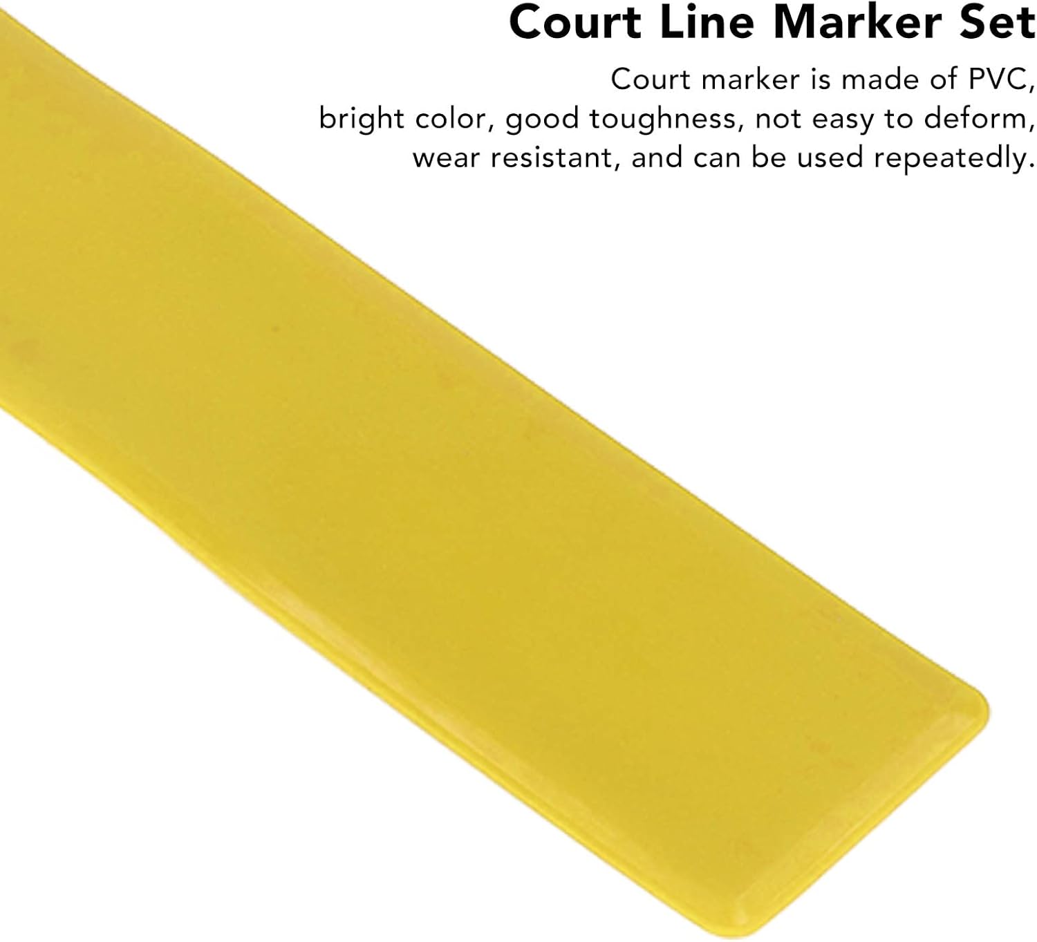 Court Line Marker Kit, Pickleball Court Marker Kit, Court Marker Lines Training Markers Equipment Tennis Court Accessories for Basketball Volleyball Badminton Outdoor Training (Yellow)