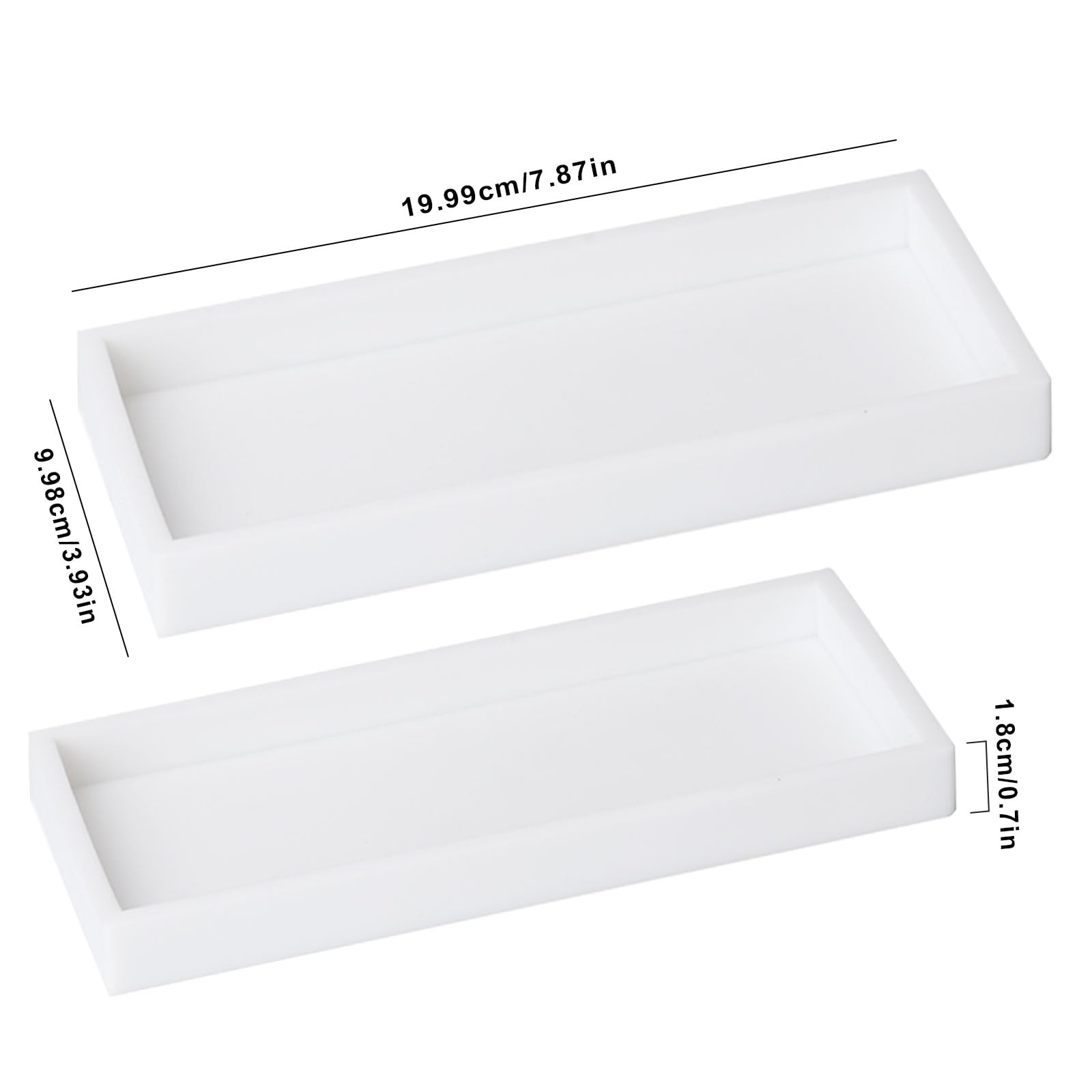 2pcs Bathroom Tray 7.87x3.93x0.7in - Image 2
