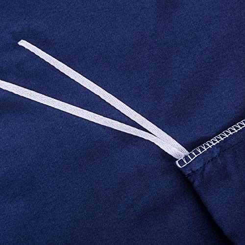 Image of NTBAY Queen Duvet Cover Set, 1 Duvet Cover and 2 Pillow Shams, Soft Brushed Microfiber Comforter Cover with Zipper Closure, Navy Blue