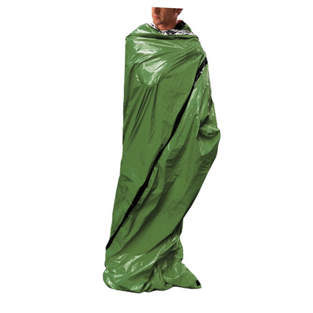 Yardwe Outdoor Emergency Thermal Survival Travel Bag Lightweight Pe Design for Camping Hiking Picnic and Winter Use Compact Convenient Warm Keeping Blanket Green