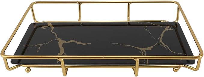 Organizador de Baño Antideslizante Bandeja de Vidrio y Hierro BAFOVY miniatura 3