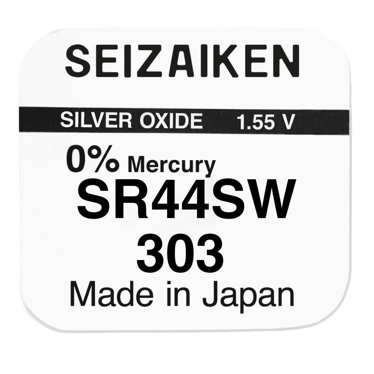 303 SR44SW Uhrenbatterie - 10 Stück – Silberoxid 1,55V Knopfzelle – Seiko Original – kompatibel mit SR44 303 SR44SW - für Armbanduhren & kleine Elektronik