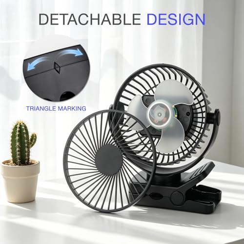 Ventilateur de camping rechargeable LED multifonction et sa pince robuste - 7