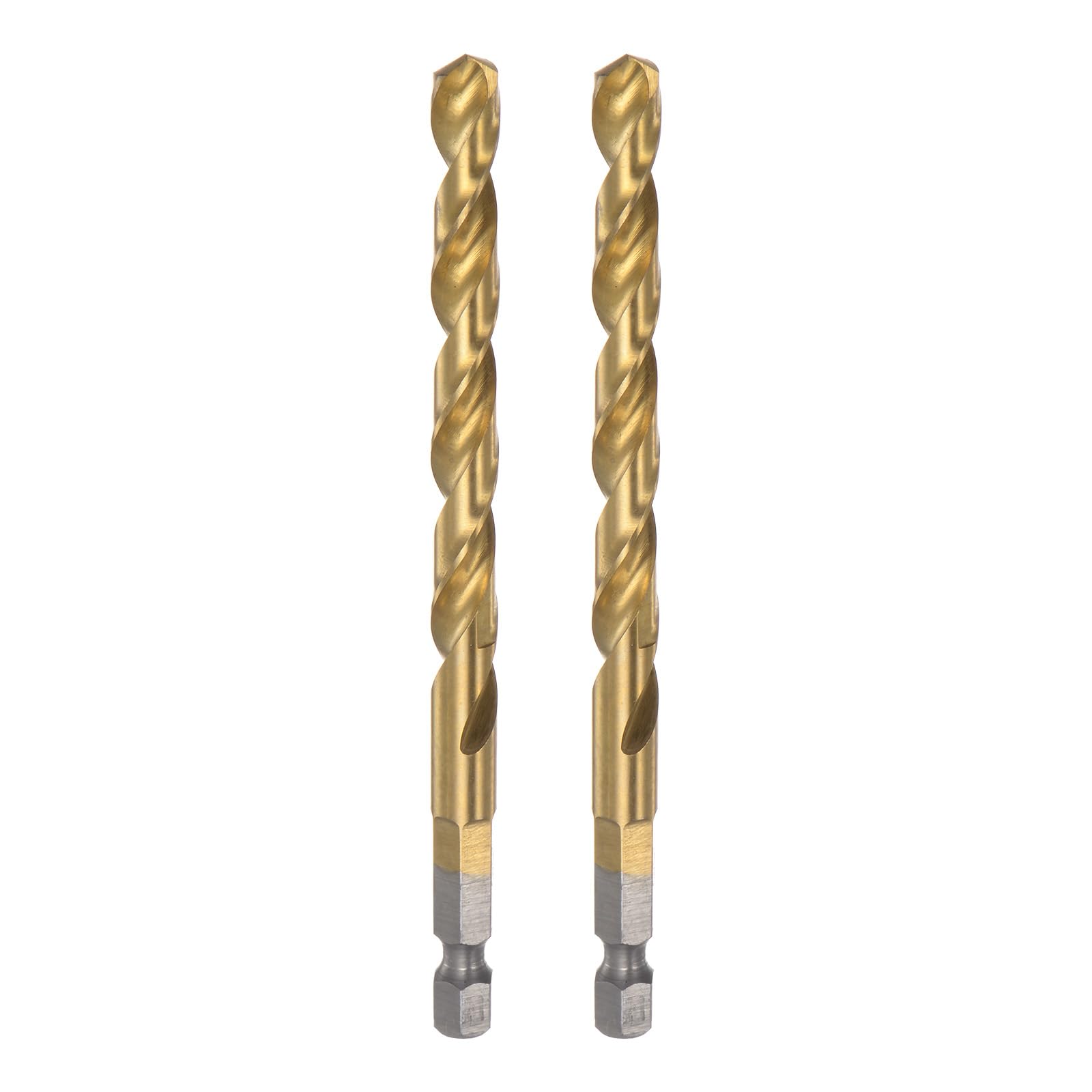 Brocas de titanio 1,5-13 mm, vástago hexagonal 1/4", M35, acero alta velocidad, totalmente rectificadas, for madera y inoxidable, 2-10 unidades(10mm 3pcs)