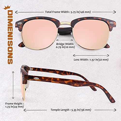 Image of GQUEEN Classic Horn Rimmed Semi Rimless Polarized Sunglasses for Men Women GQO6