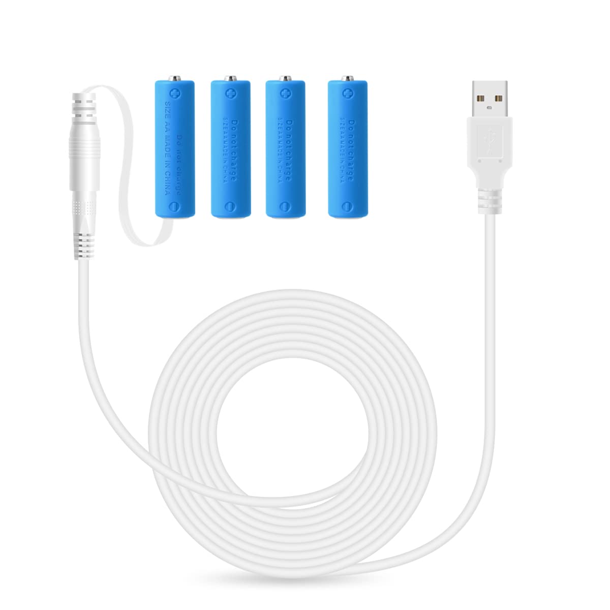 LANMU 単3形 ダミー電池 単3 ホワイト バッテリー電源 4個セット ケー…