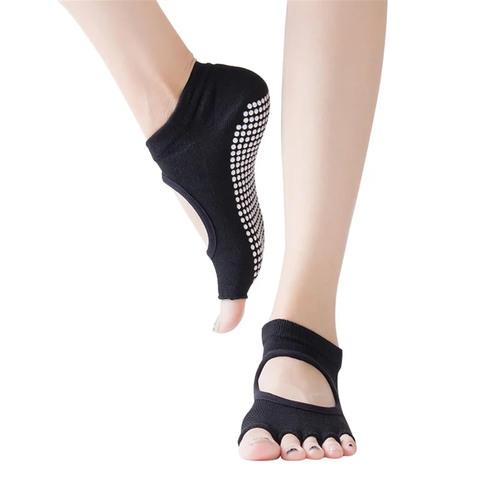 Yoga Pilates Socke Yoga-Socken Comfort Dot Glue Fünf-Finger-Socken Damen rutschfeste Pilates-Sport-Yoga-Sportsocken mit geteilter Zehenpartie(K4)