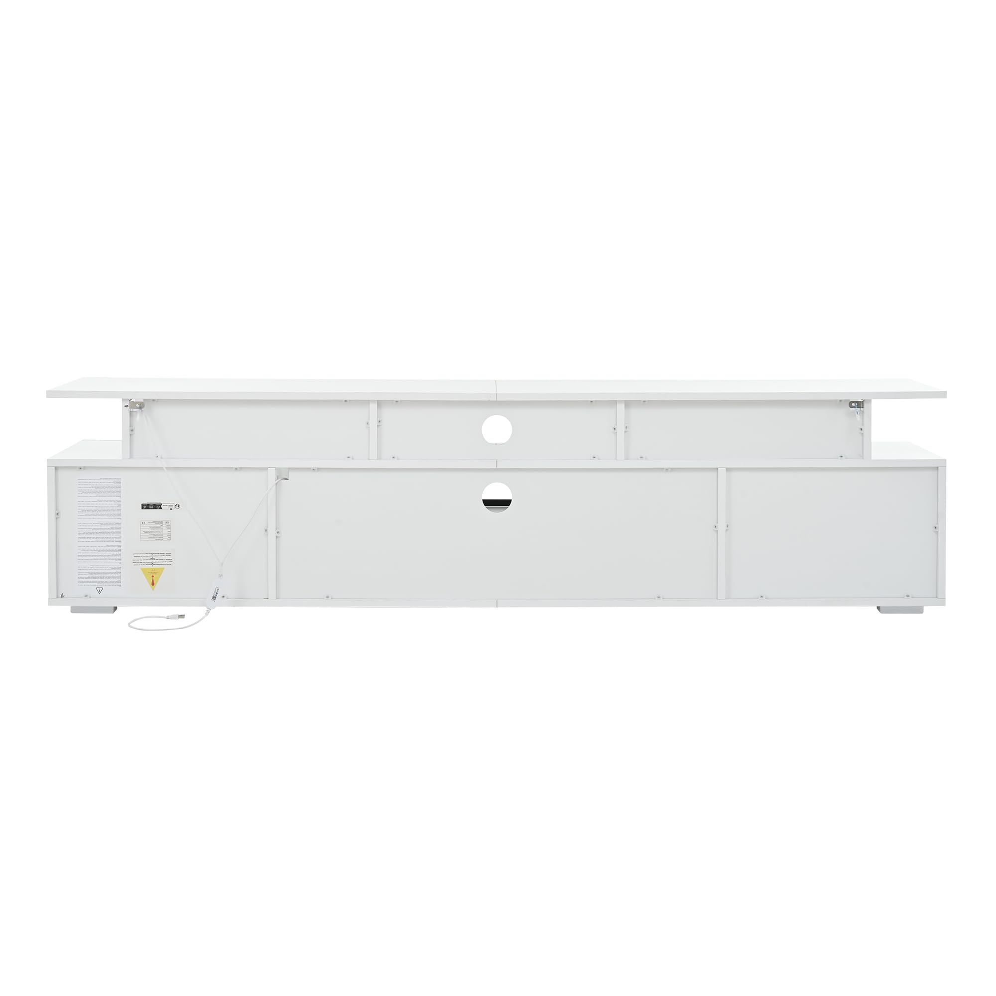 Mobile TV, 180 x 38 x 45 cm, con 2 armadi e 1 cassetto, basso con LED e 10 ripiani, adatto per TV da 75 pollici