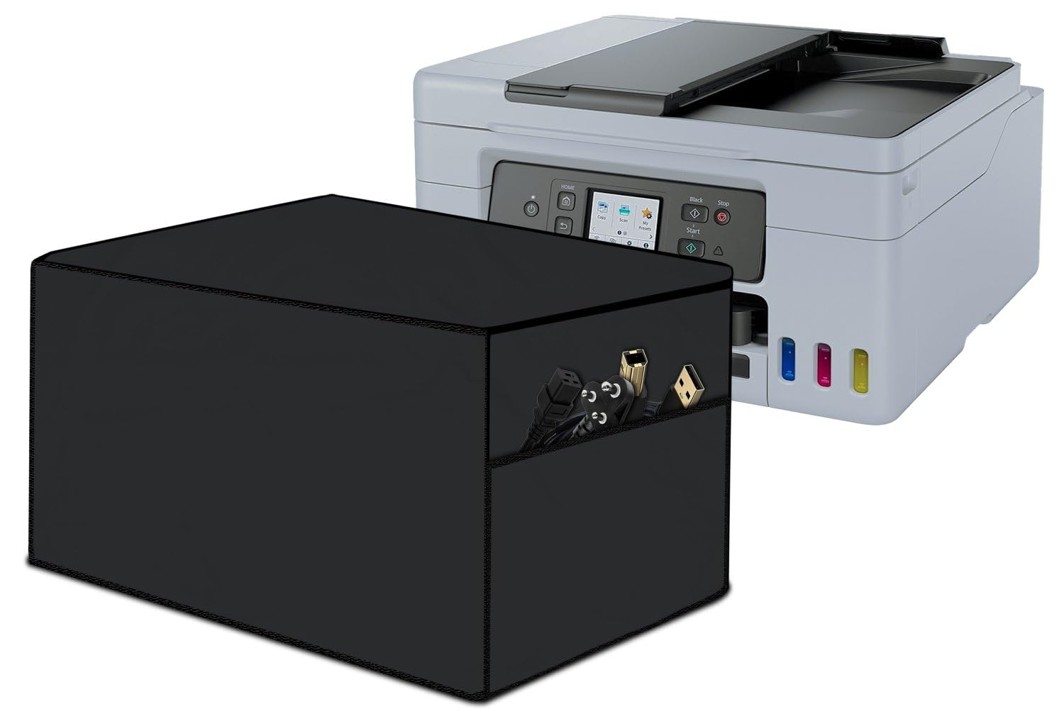 Stylista Waterprood and Dustproof Printer Cover Suitable for Canon MAXIFY GX4070, Heavy-Duty grey Thick Polyester-image-24