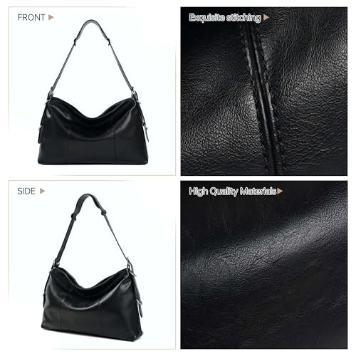 Bolso Hobo de cuero suave para mujer miniatura 6