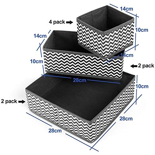 Kommoden-Schubladenteiler aus Stoff, Set aus Kleiderschrank-Organizern, Faltbare Aufbewahrungsbox für Socken, Unterwäsche, BHS, Krawatten, Spielzeug