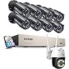 ZOSI 8CH 1080P Security Camera System with 1TB HDD H.265+ 8 Channel 5MP Lite Video DVR Recorder with 8x1080P HD 1920TVL Cameras&C296 5MP WiFi PTZ Pan/Tilt Outdoor Camera